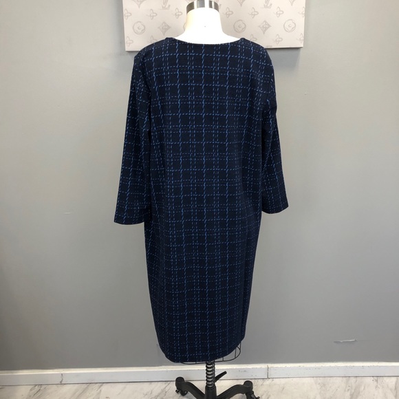 J.Jill L -navy and black midi dress e98-36 - Picture 2 of 5
